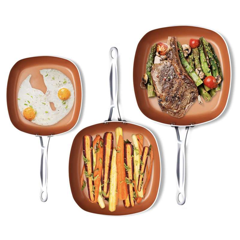 Gotham Steel 10 And 11 In Ceramic Non Stick Frying Pan Set Reviews Wayfair