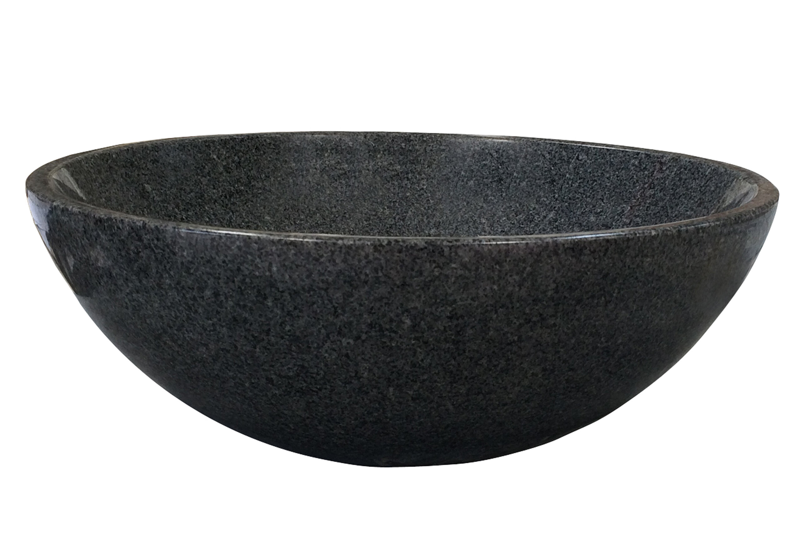 862 honed basalt stone circular vessel bathroom sink