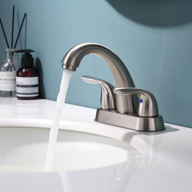 Brushed Nickel 3 Hole Bathroom Basin Tub Faucet 2 Handles Vanity Sink Mixer Taps