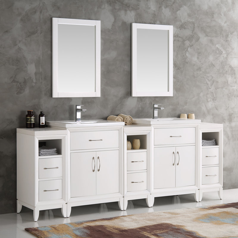 Fresca Cambridge 84 Double Traditional Bathroom Vanity Set With Double Traditional Bathroom Vanity Set