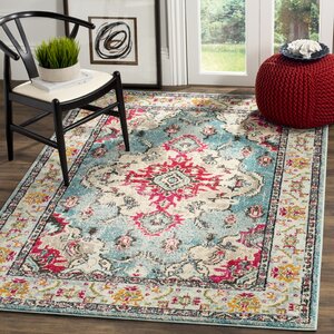 Newburyport Light Blue/Fuchsia Area Rug