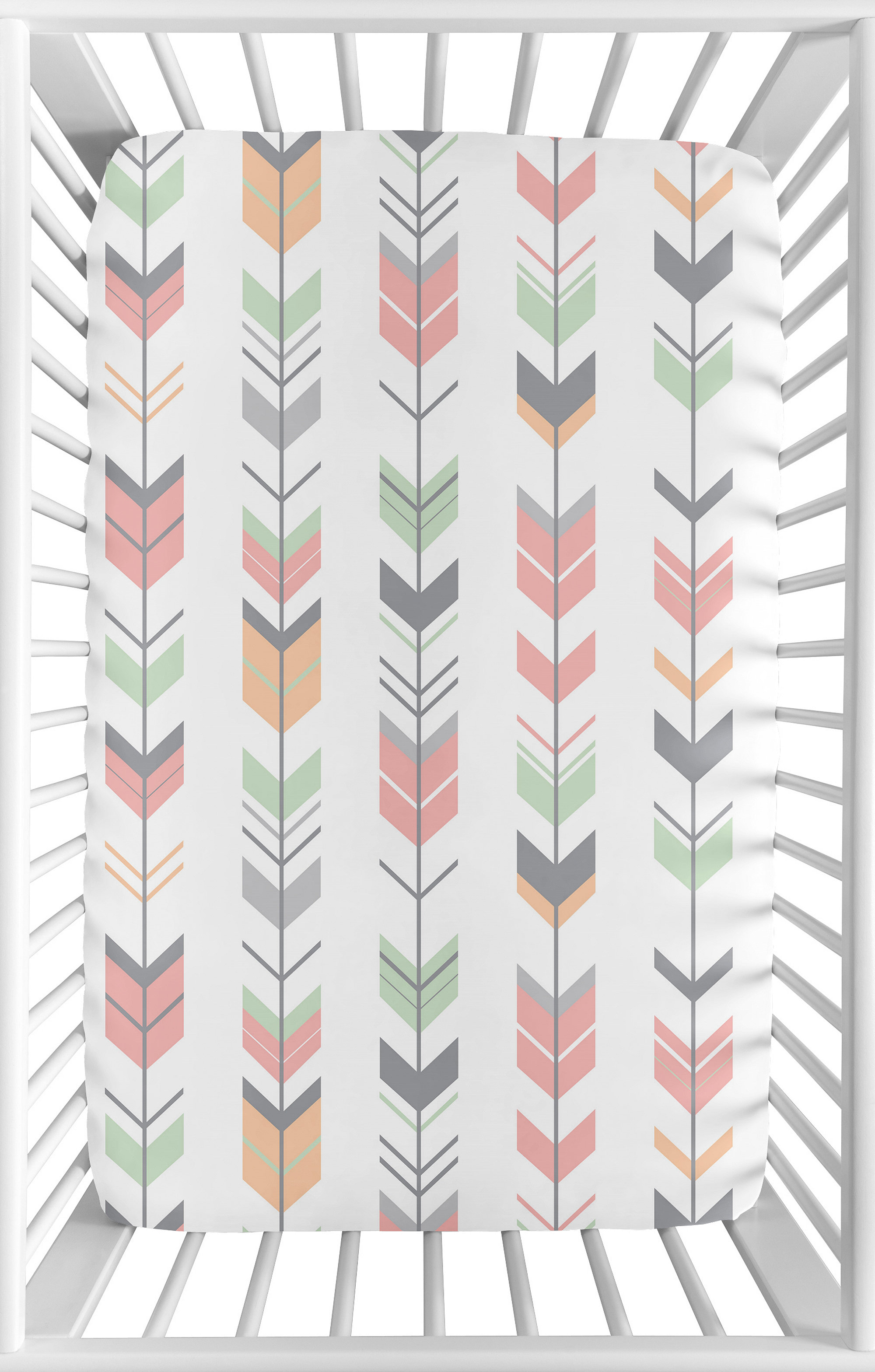 coral fitted crib sheet