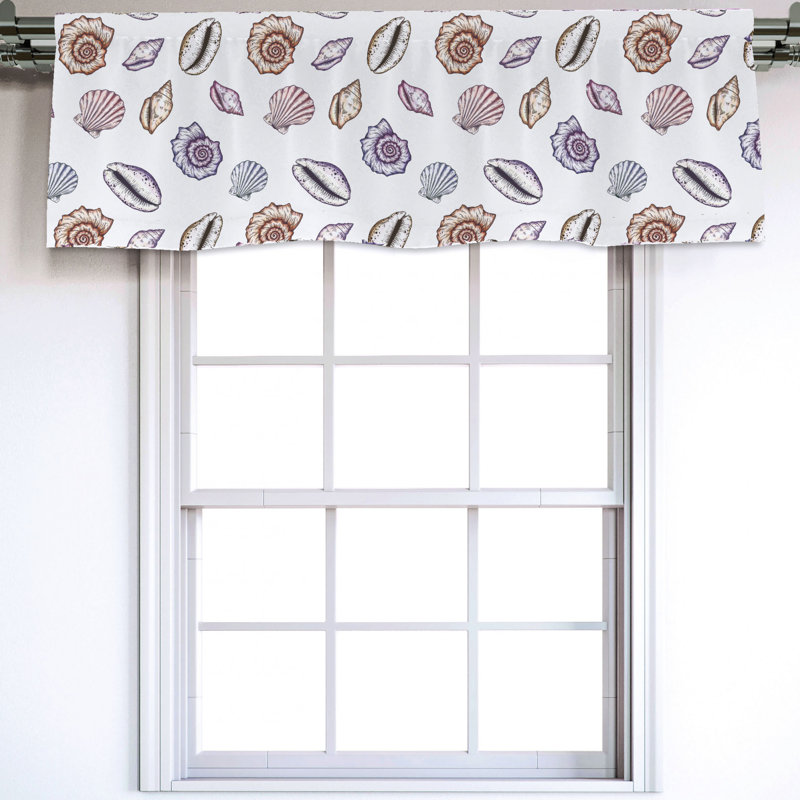 East Urban Home Seashells 54 Window Valance Wayfair