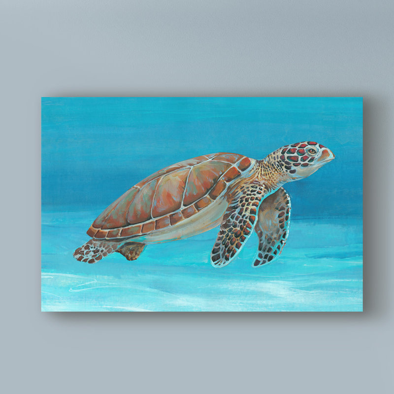 Highland Dunes Ocean Sea Turtle I Acrylic Painting Print On