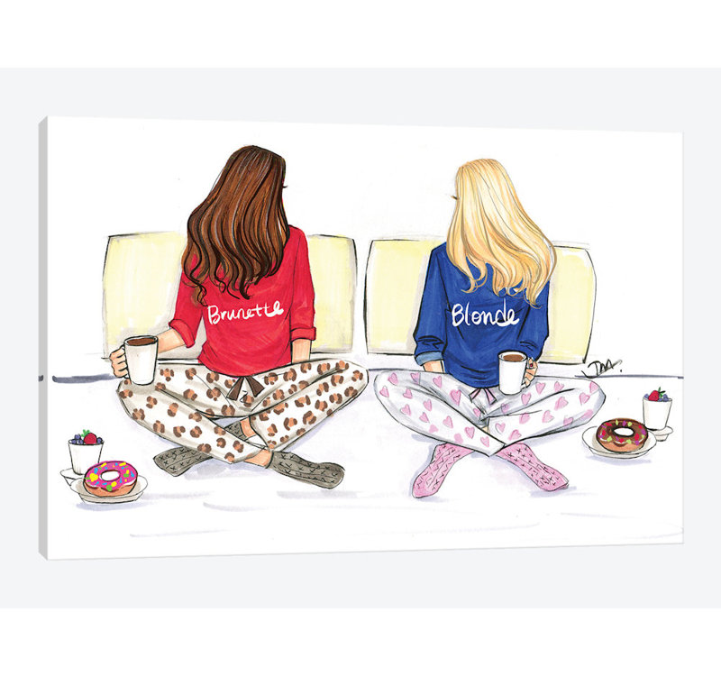 East Urban Home Blonde And Brunette Graphic Art Print On Canvas Wayfair