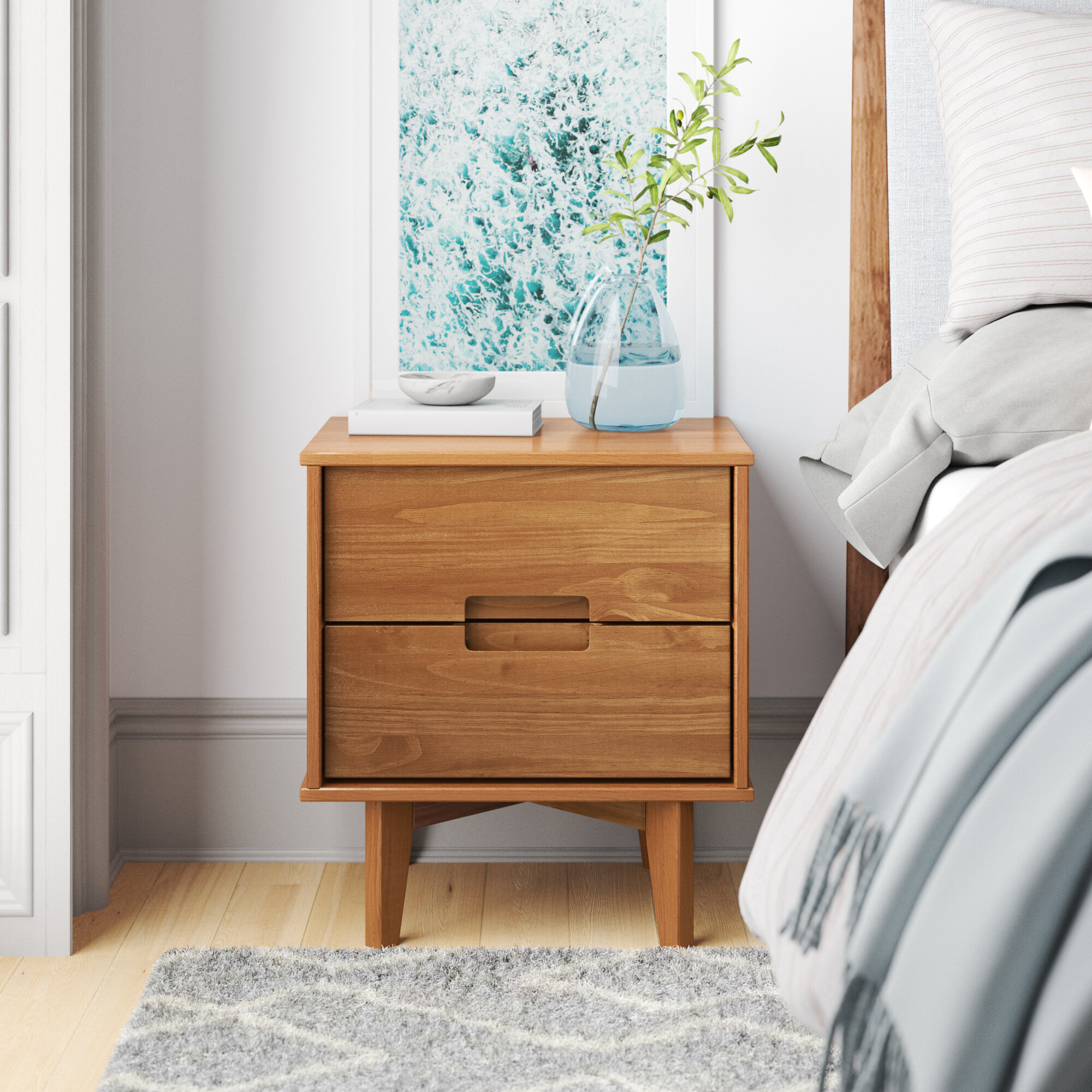 Ulti Solid Wood Bedside Table