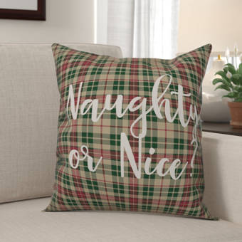 The Holiday Aisle Mimi Lights Tinsel Mistletoe In Tartan Plaid Throw Pillow Wayfair