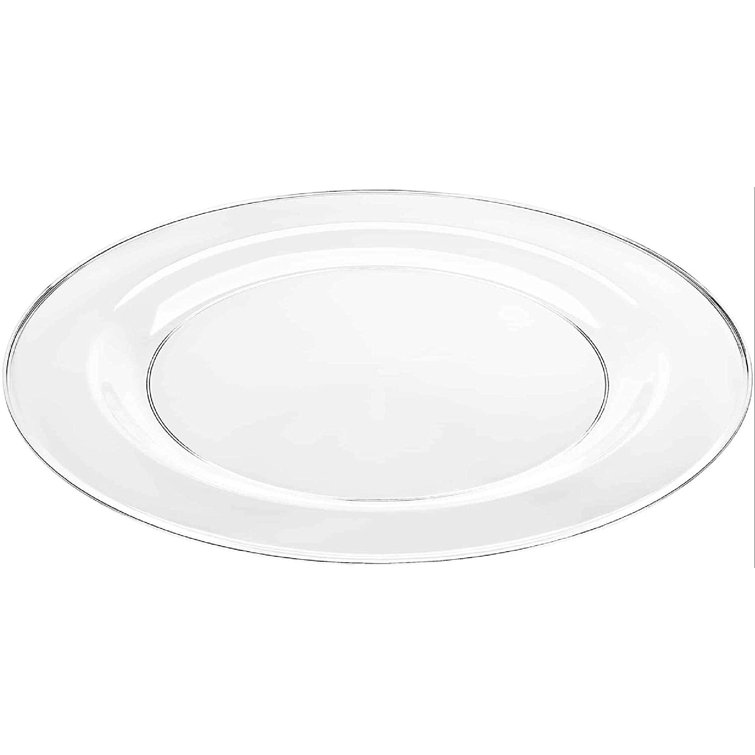 Premium Quality Heavyweight Plastic Plates China Like Wedding and Party Dinnerware Plastic Plates 6.25 inc White/Pearl-Value Pack 40 Count 