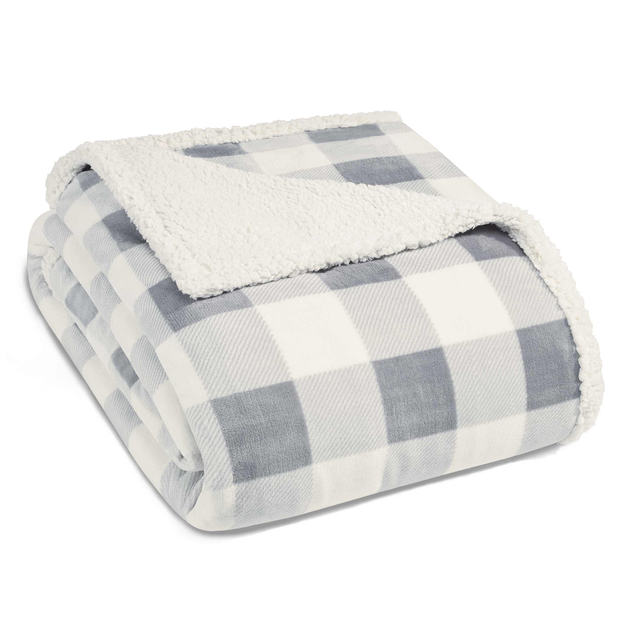 Eddie Bauer Mountain Plaid Blanket, Silver, King