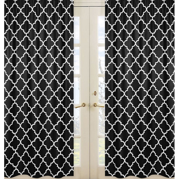 Sweet Jojo Designs Trellis Geometric Semi Sheer Rod Pocket Curtain