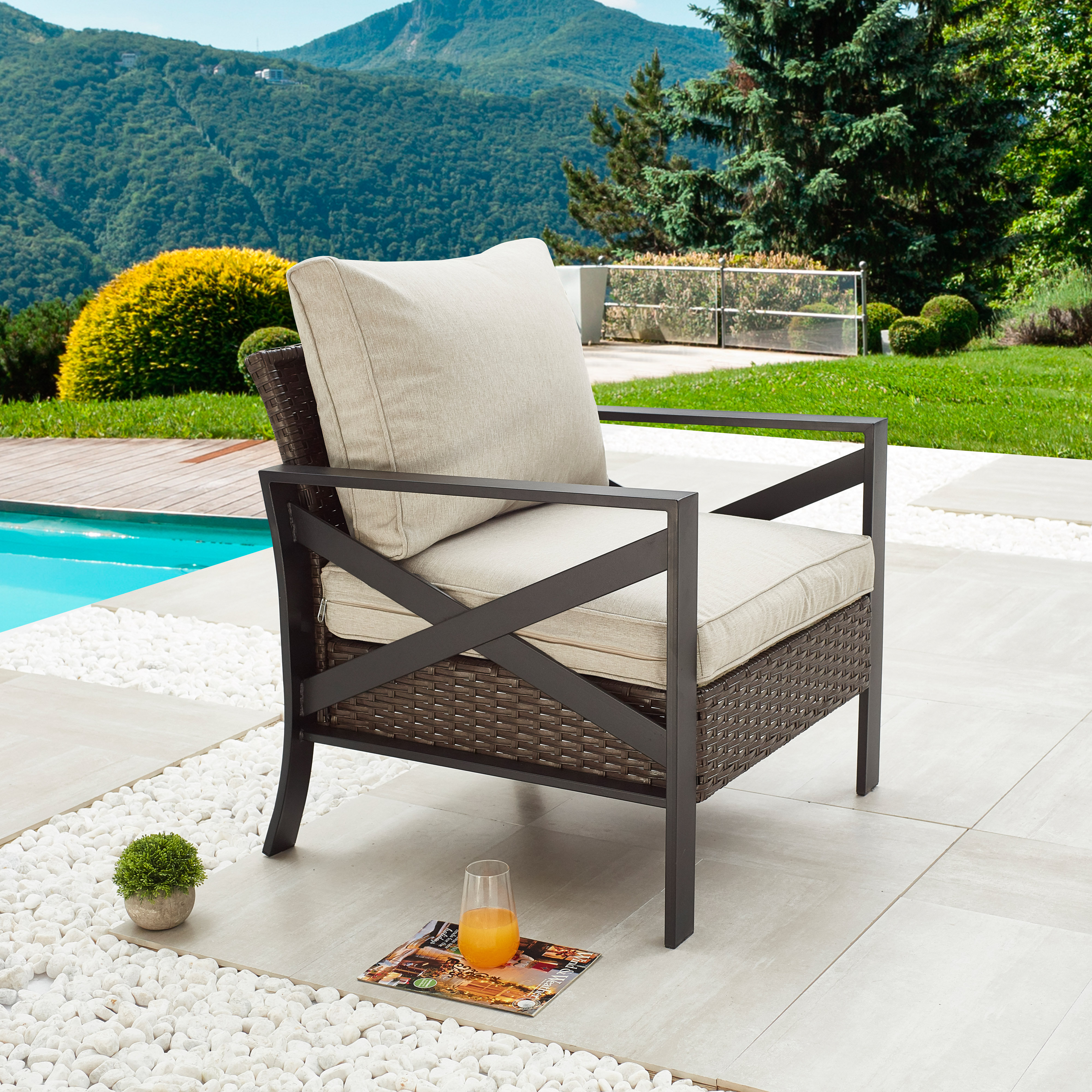 Latitude Run Ajara Patio Chair Wih Cushions Reviews Wayfair