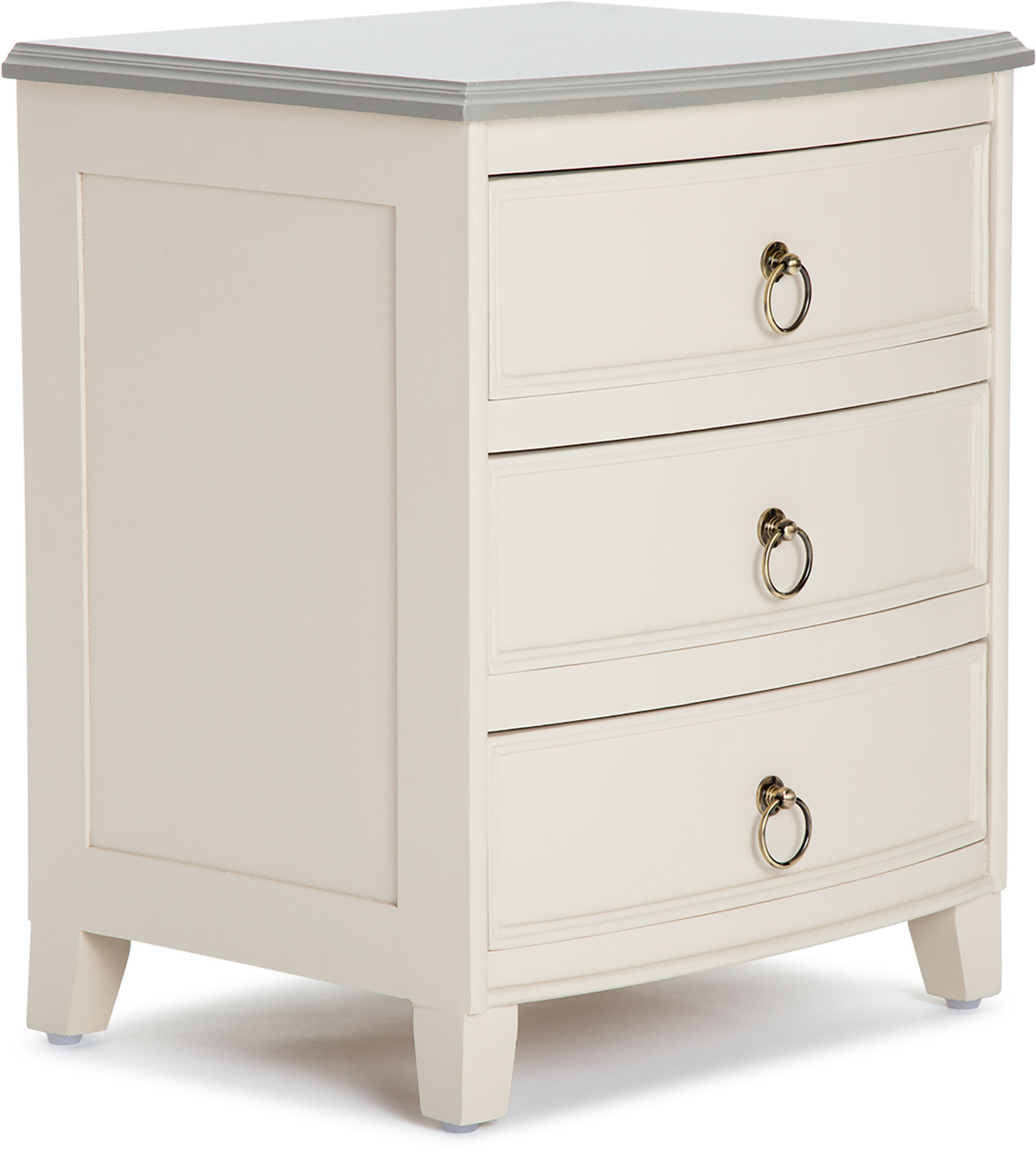 Breakwater Bay Castonguay 3 Drawer Metal Nightstand In Cream Off White Gray Wayfair