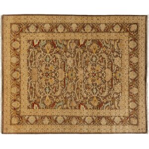 Ottoman Hand-Knotted Brown Area Rug