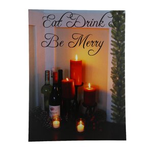 Be Merry Lit' Textual Art on Canvas