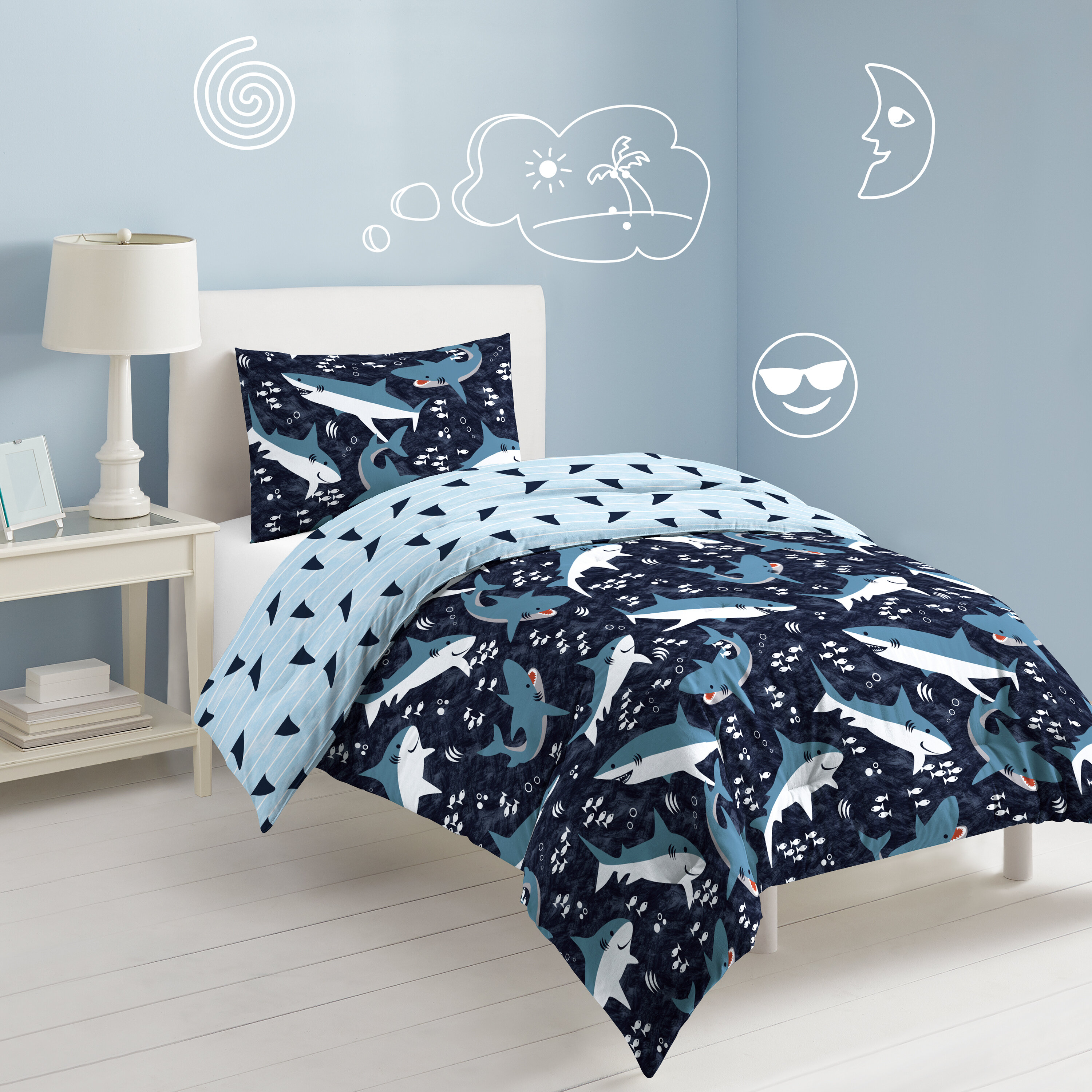 Harriet Bee Audet Sharks Reversible Comforter Set Reviews Wayfair