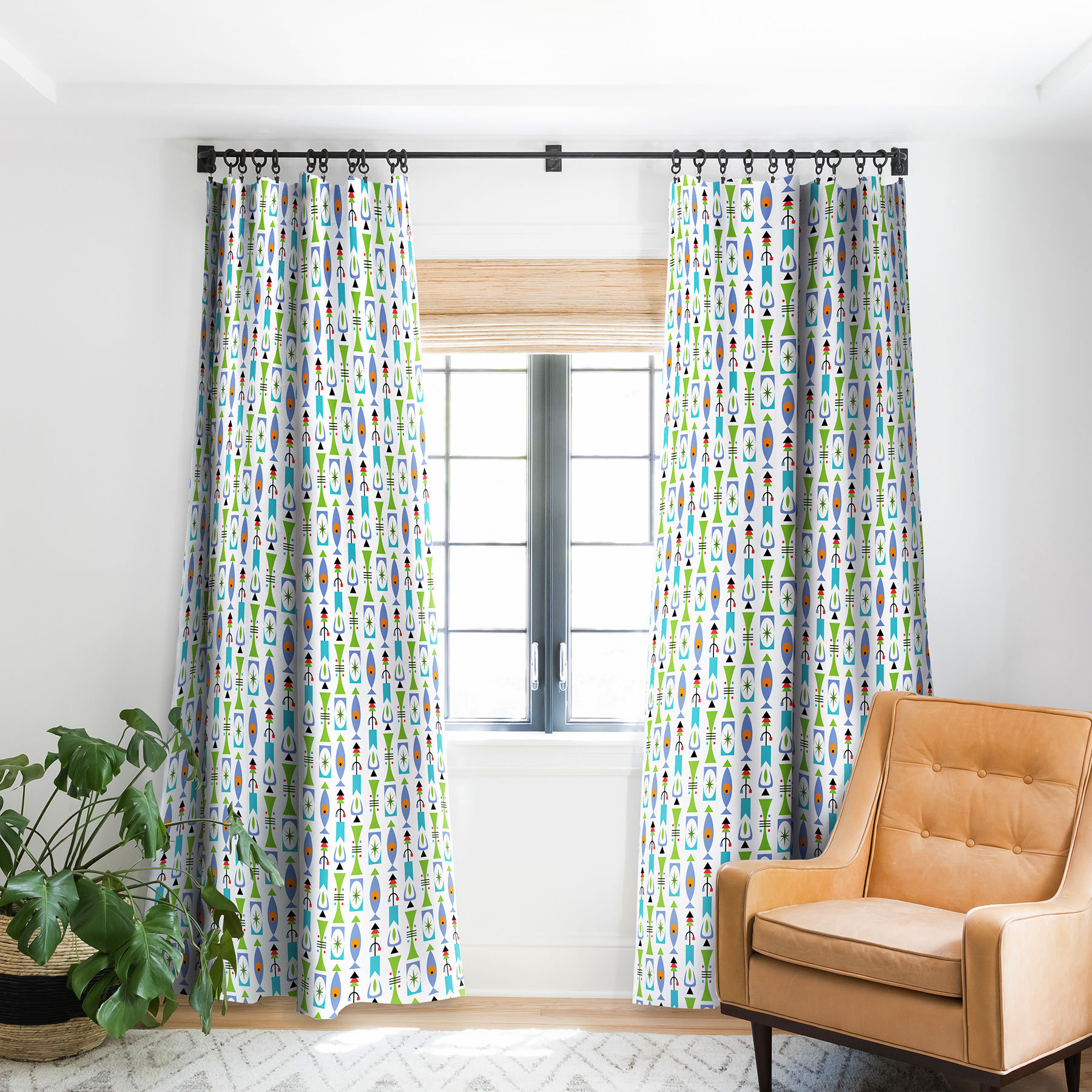 East Urban Home Andi Bird Retro Shape Blackout Pinch Pleat Single