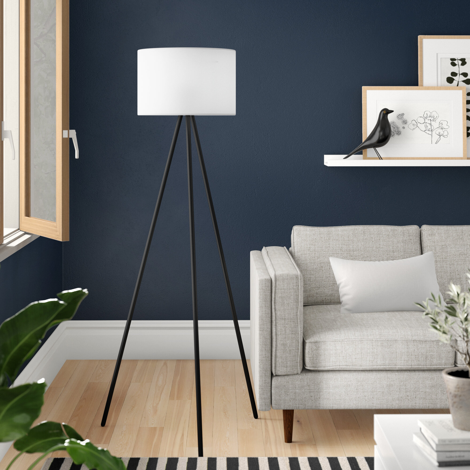 Zipcode Design Norine 61 25 Tripod Floor Lamp Reviews Wayfair