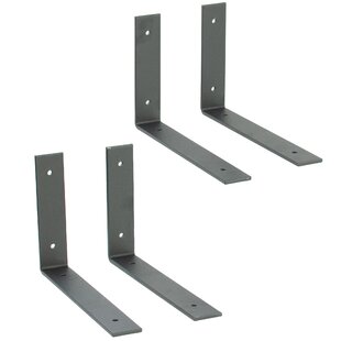pair shelf supporter bracket heavy duty corner decorative Black 125x85mm 