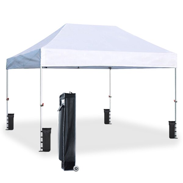 White Eurmax 10x15 Ft Premium Ez Pop up Canopy Instant Shelter Outdoor Party Canopy Gazebo Commercial Grade with Roller Bag 