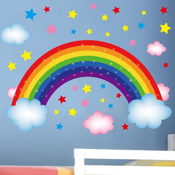 Rainbow Of Stars Vinyl Wall Art Stickers Kids Bedroom Decals 7 colours 105 Stars