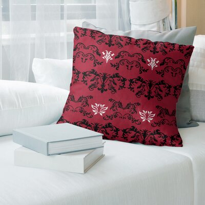 Atlanta Football Baroque Square Pillow Cover & Insert East Urban Home Color: Red/Black/White, Size: 14