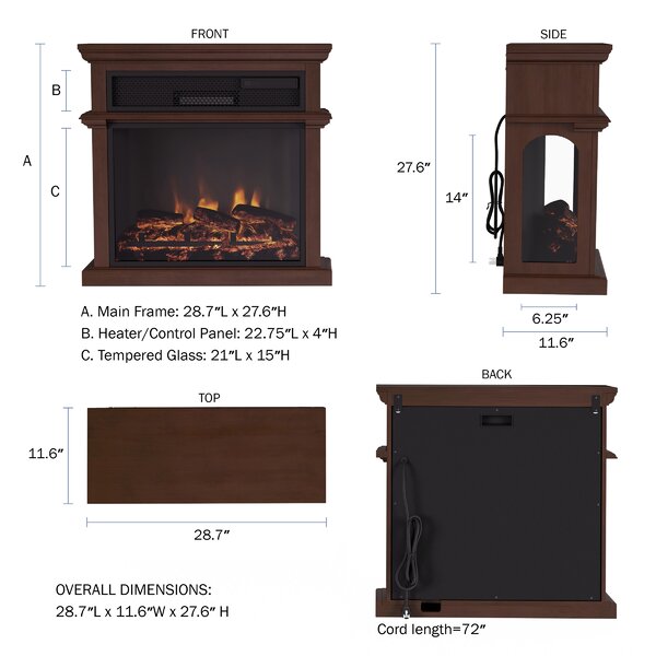 Charlton Home® Waguespack Electric Fireplace & Reviews | Wayfair