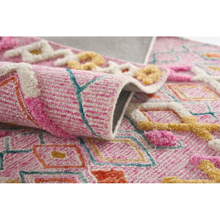 Charlize Handmade Wool Pink/Yellow/Green Rug & Reviews | Joss & Main