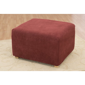 Stretch Pique Ottoman Slipcover by Sur..