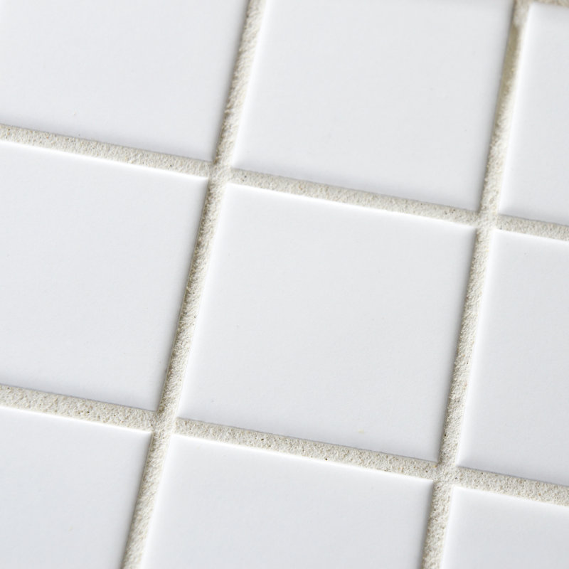 Elitetile Retro Quad 2 X Porcelain Mosaic Tile In Matte White Retro Quad 2 X Porcelain Mosaic Tile In Matte White