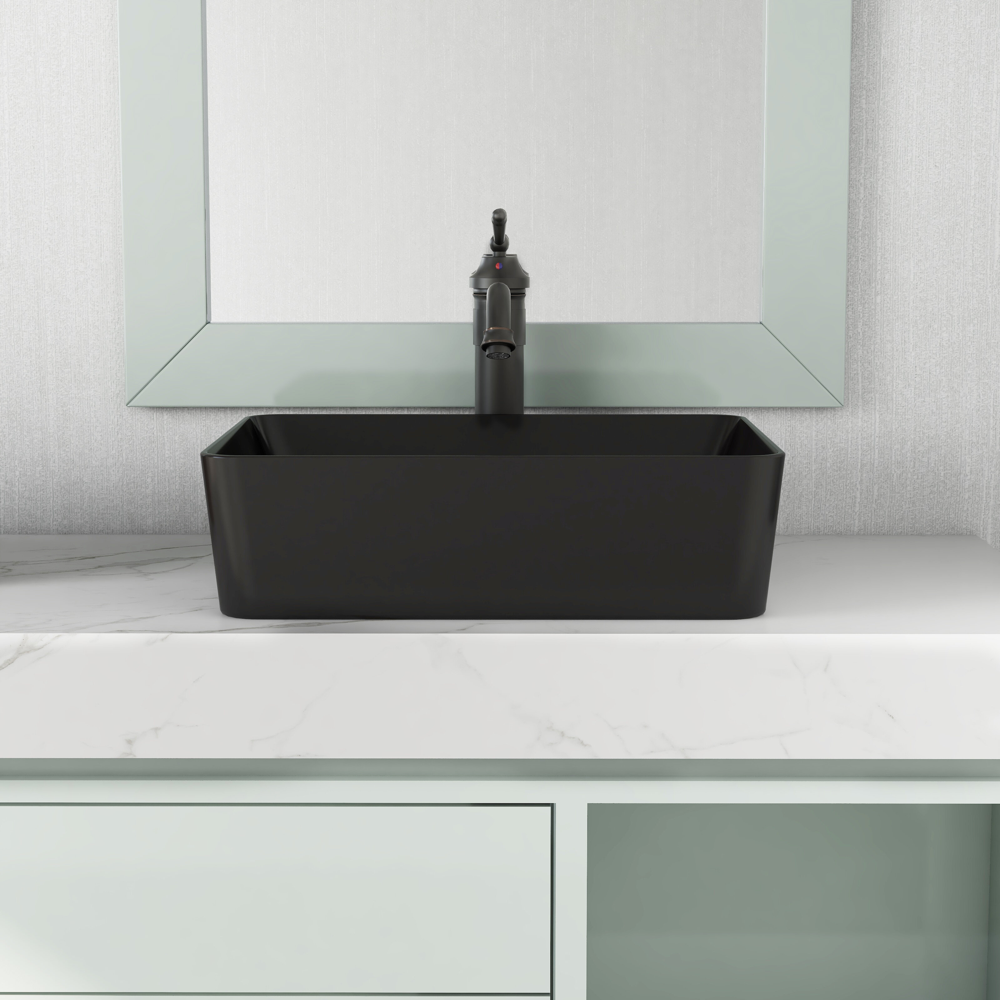 Deervalley Black Ceramic Rectangular Vessel Bathroom Sink Reviews Wayfair