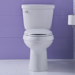 Go to store & view more images Kohler Cimarron Comfort Height Two-PieceToilet with Aquapiston Flush Technology and Left-Hand Trip Lever