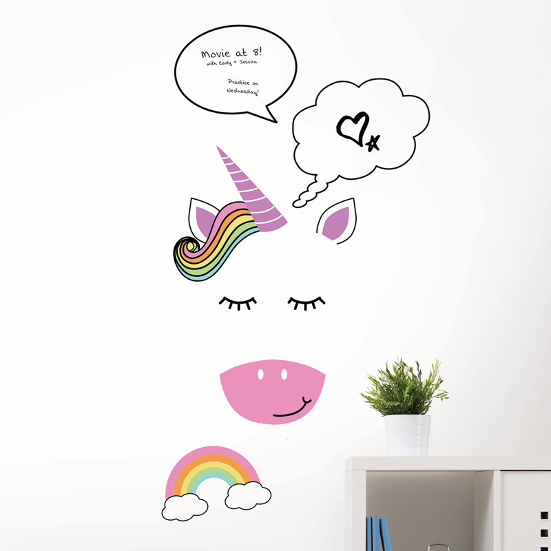wallpops! unicorn moods giant dry erase message board whiteboard