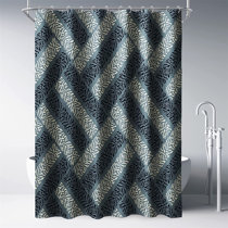 60/72" Blue Green Mermaid Scales Waterproof Fabric Bath Shower Curtain Hooks Set 