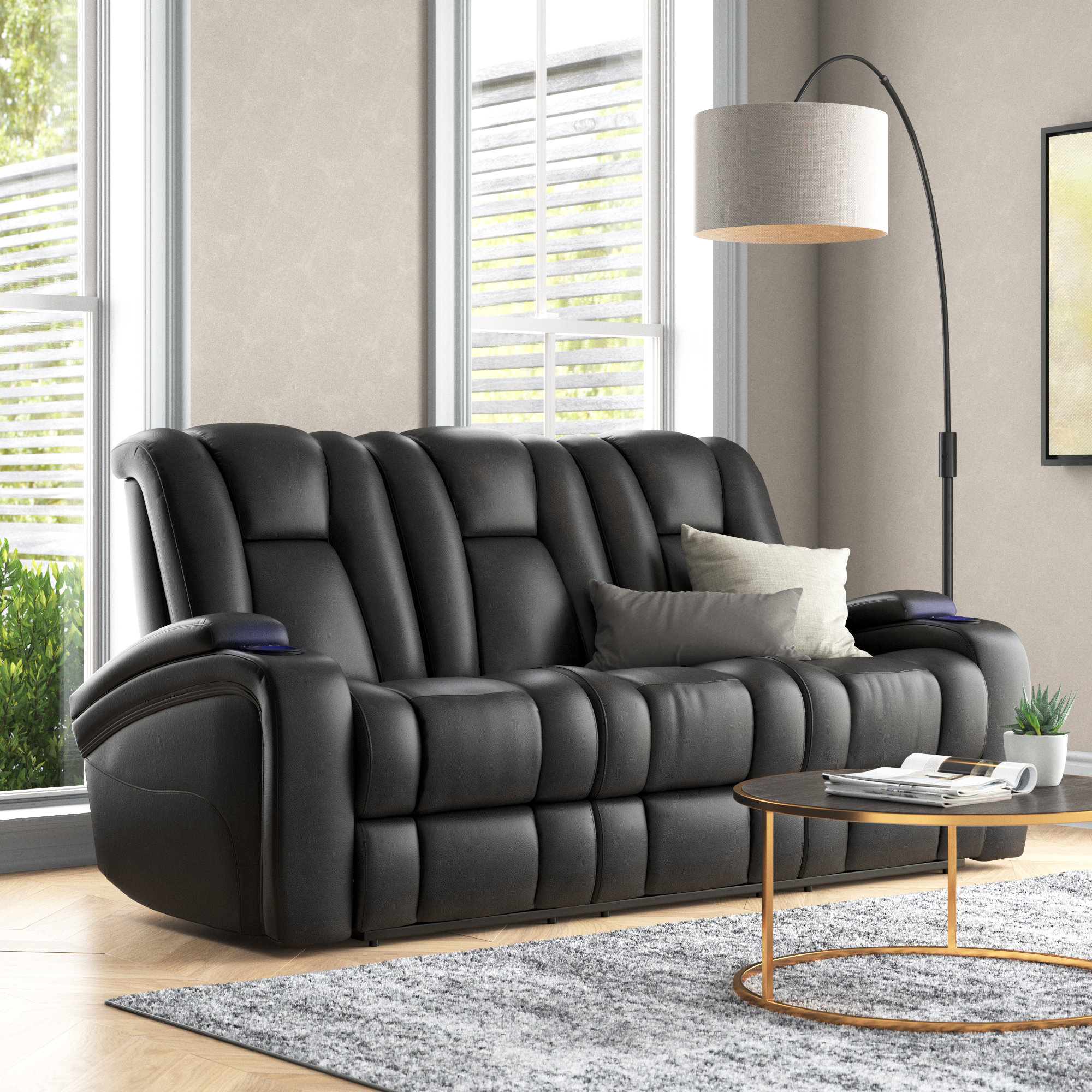 pillow top reclining sofa