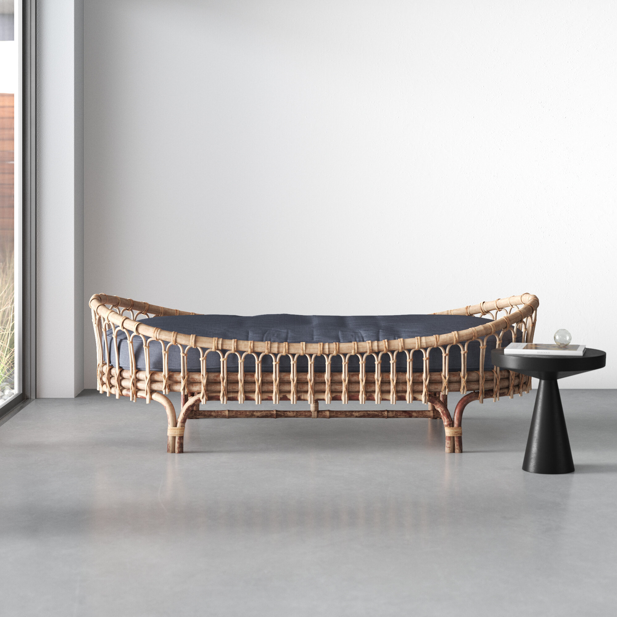 Aimee Twin Wicker/Rattan Daybed with Mattress