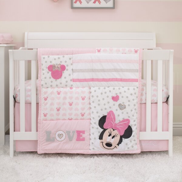NEW Minnie Mouse Lovely sweets Baby Toddler Bedding Set 100% COTTON Cot heart 