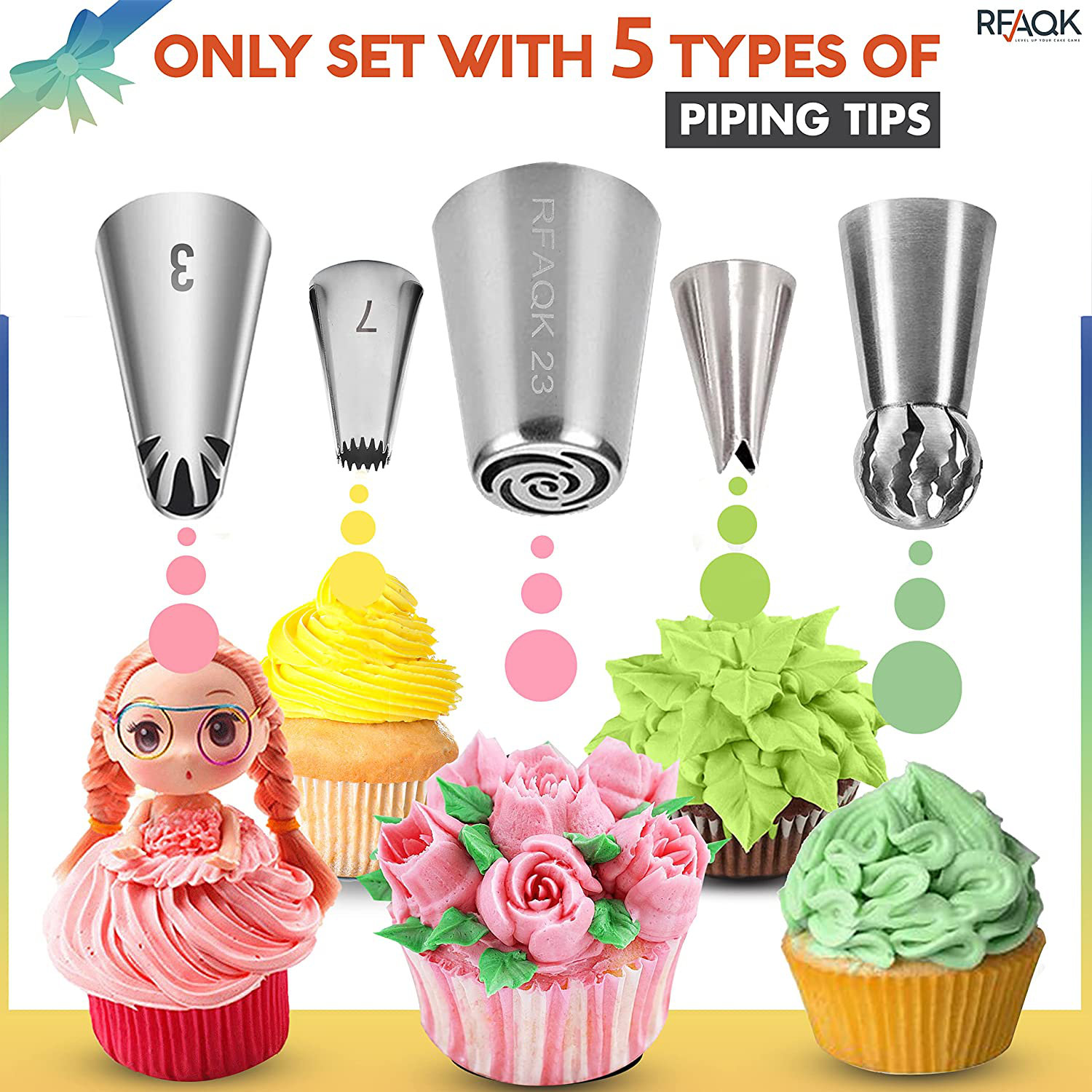 Cake Decorating Kit Set Tools Bags Russian Piping Tips Pastry Icing Bags NozzlBB 