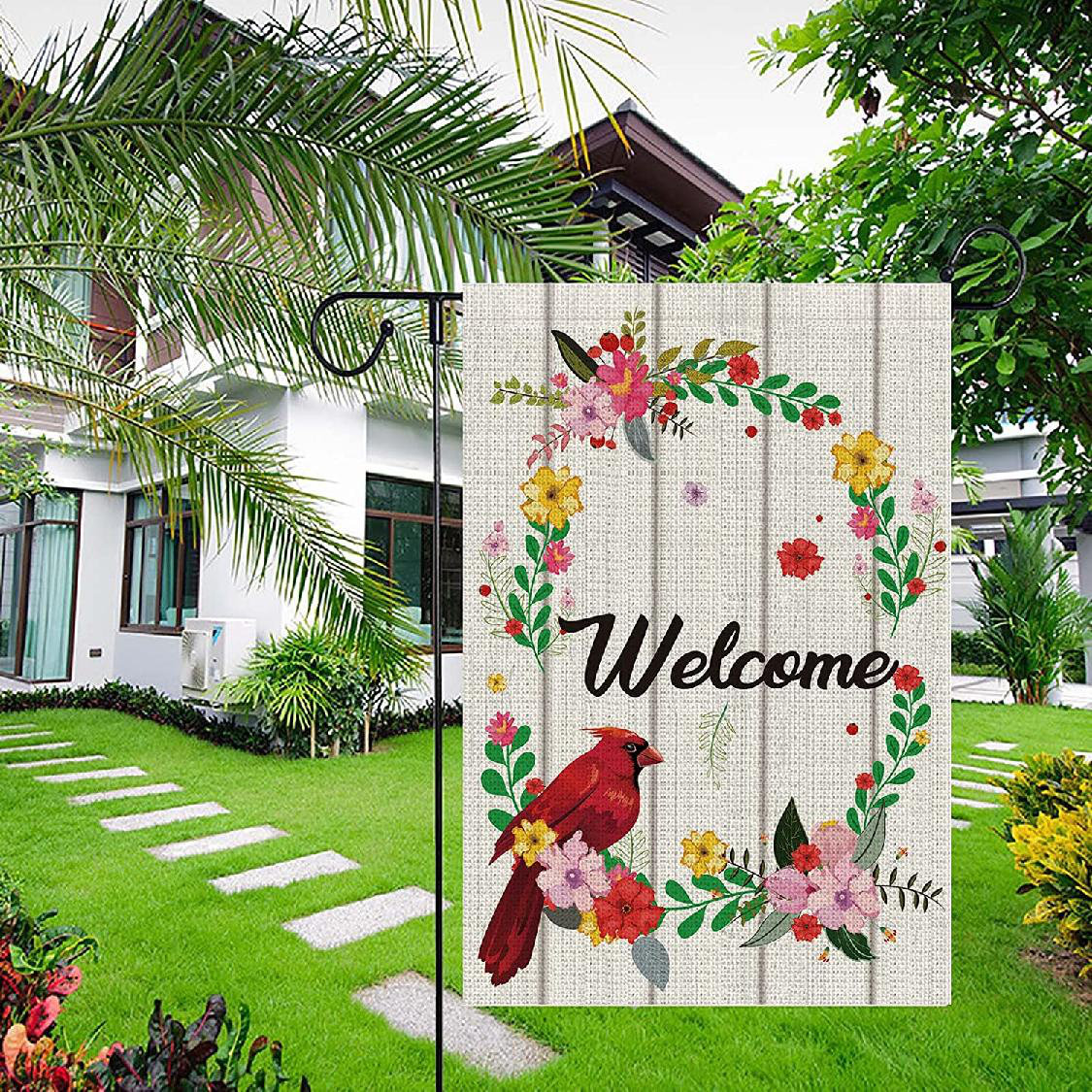 Garden Flag Vertical Double Sized Spring Easter Burlap Yard Decor 12.5x18Inch Garden Flag Vertical Double Sized Spring Easter Burlap Yard Decor 12.5x18Inch