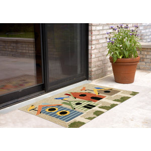 Ismay Birdhouses Neutral Indoor/Outdoor Area Rug