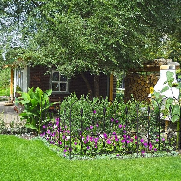 10FT  x 32in Folding Decorative Garden Fence Set of 5 Coated Metal Panels New 