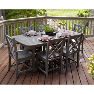 Agio Patio Furniture Park Falls 7 Piece Dining Fire Table Set Sets