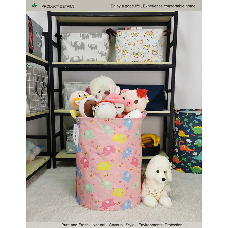 Decor Fabric Waterproof Canvas Storage Basket Bin Organizer Toy Clothes Sundries 