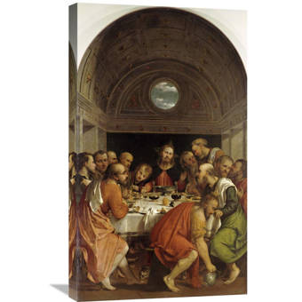 Global Gallery Last Supper By Romanino Painting Print On Wrapped