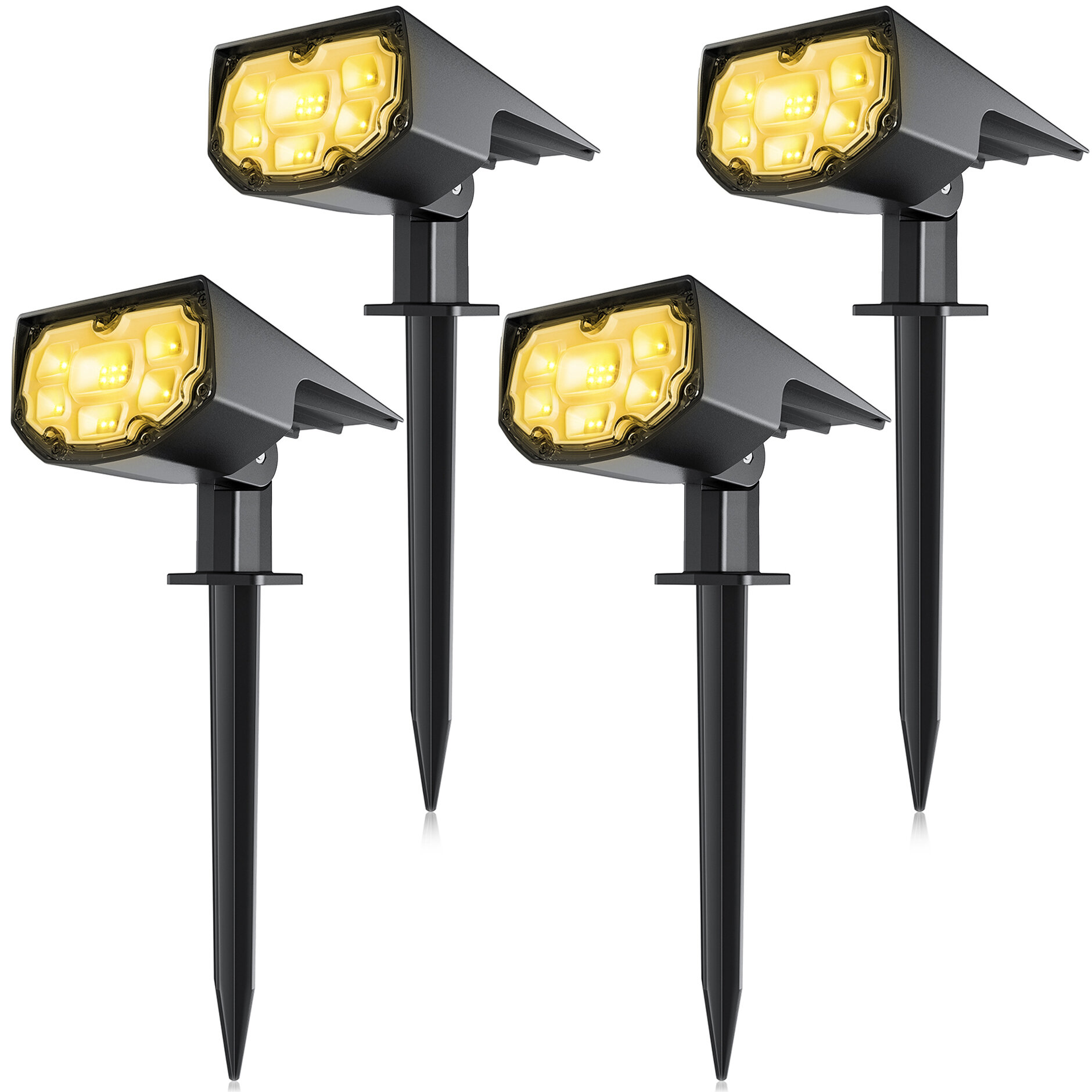 Outdoor Lighting Landscape Lighting Led Solar Power Security Spotlights ...