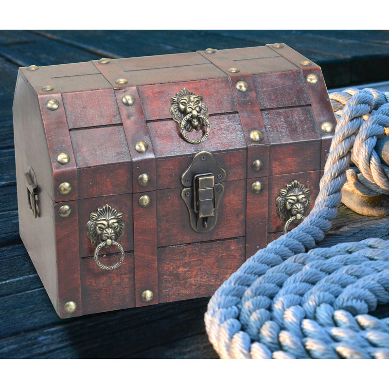 Astoria Grand Antique Pirate Treasure Chest Decorative Box