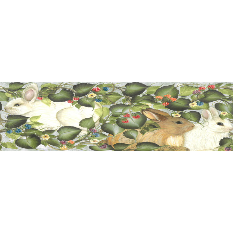 August Grove Dolcie Nature Bunnies Rabbits 15 L X 10 25 W Wallpaper Border Wayfair