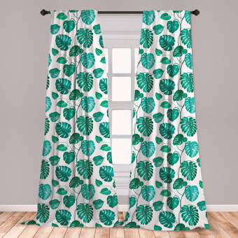 East Urban Home Ambesonne Green Leaf Curtains Tropical Palm Tree