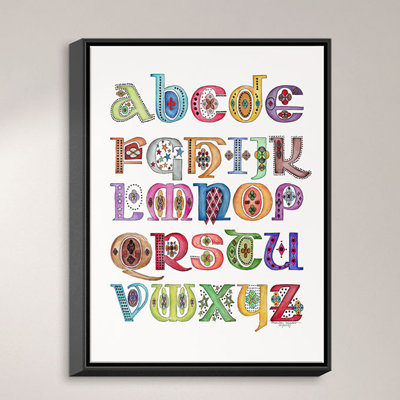 Royal Whimsies Alphabet By Marley Ungaro Textual Art On Wrapped Framed Canvas Dianochedesigns Size 4175 H X 3175 W X 175 D Frame Color Blac