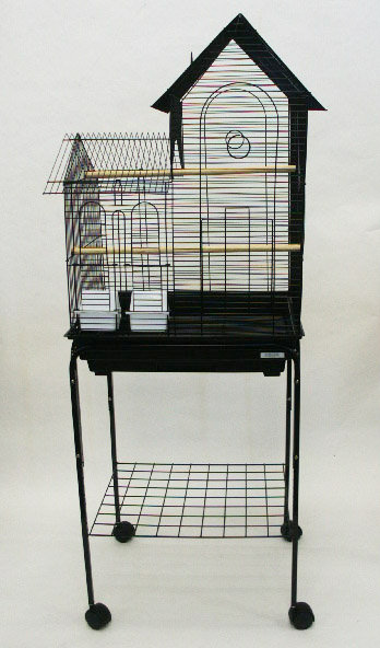 small bird cage on stand