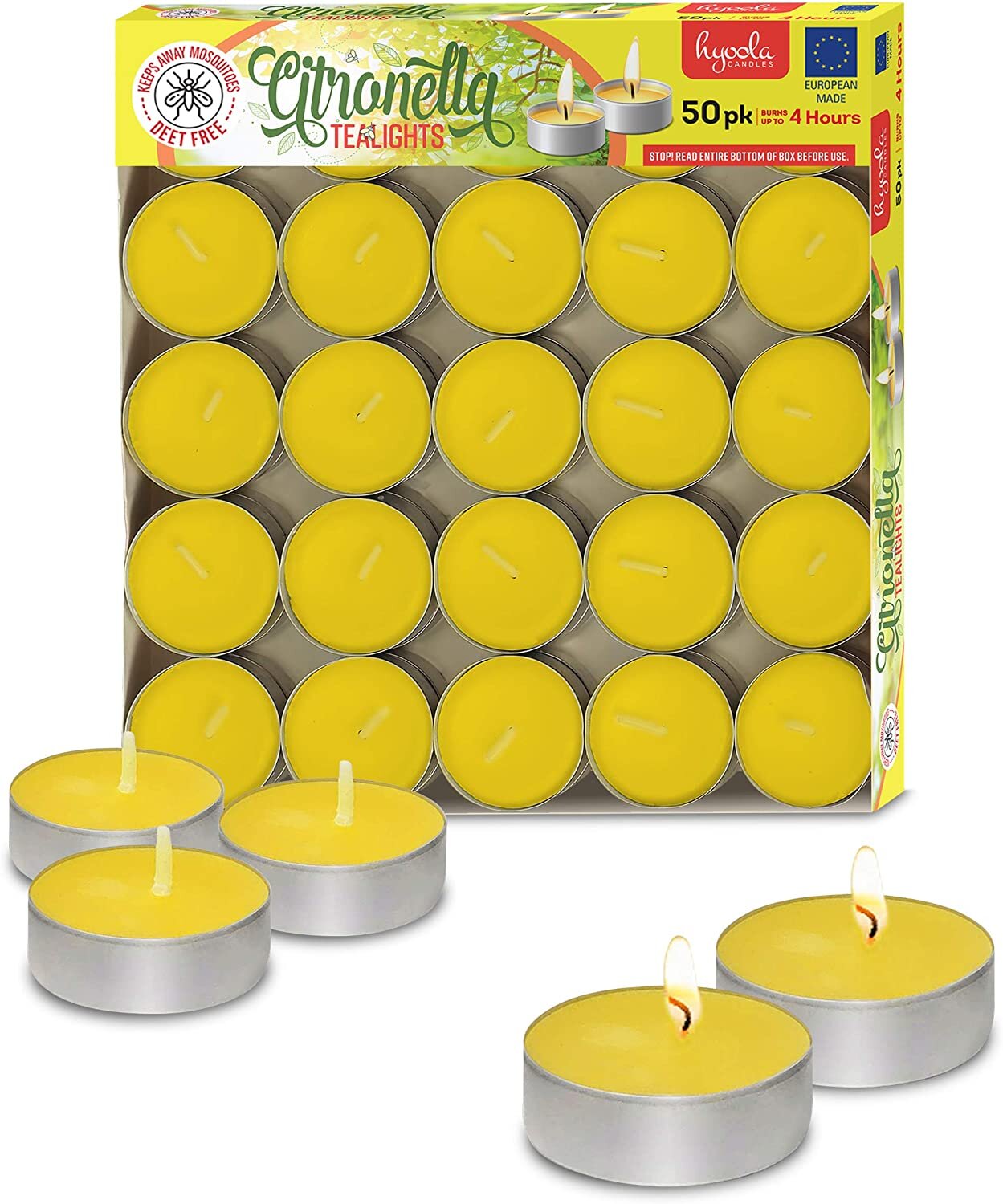 Citronella Scented Tea Light Candles Mosquitoes Repellent 4 hours 2 x 60 Pack